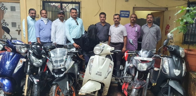 Adarsh Maharashtra | कल्याण अँटी रॉबरी सेलकडून सराईत बाईकचोर गजाआड; 8 महागड्या बाईक हस्तगत